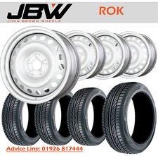 8"x18" JBW ROK SILVER STEEL WHEELS+TYRES TO SUIT VW T5.1 SET OF 4