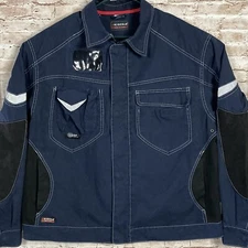 COFRA Born To Work 3M Reflective Jacket Full Zip Italy Denim See-Measurements