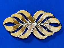 Leaf Enameled Gold Tone 2 Piece Interlocking Hippy Boho Vibe Belt Buckle