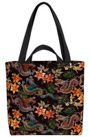Asien Drache China Kultur Tasche Japan Blumen Tradition Chinesisch Asiatisch Bl
