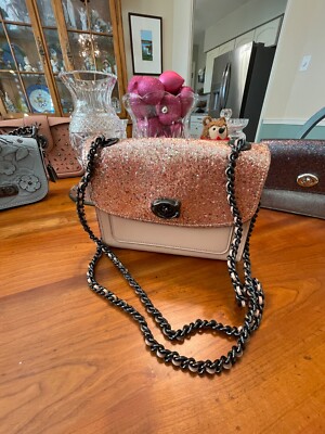 Coach 38697 Parker 18 Crossbody Shoulder Bag Glitter Leather in