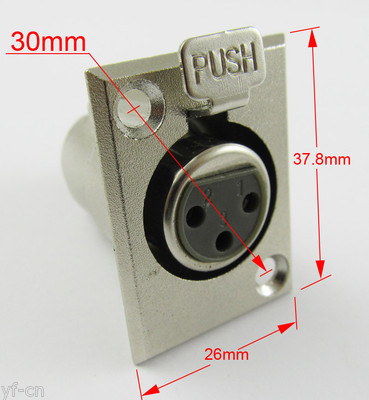 50x Metal XLR 3Pin Female Panel Chassis Mount Socket Audio Microphone Connector