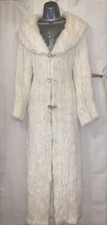 Marciano 100% Real Genuine Knitted Rabbit Fur Long Jacket Coat V-collar Vintage
