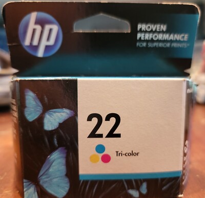 HP 22 Genuine Tri-Color Printer Ink Cartridge Exp 11/12 NEW NOS Sealed