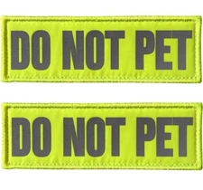 2 Pack Reflective Dog Patches for Service Dog "DO NOT PET" (6"x2")