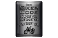 Blechschild Motorrad 30X40Cm Biker Code Stay Ride Together