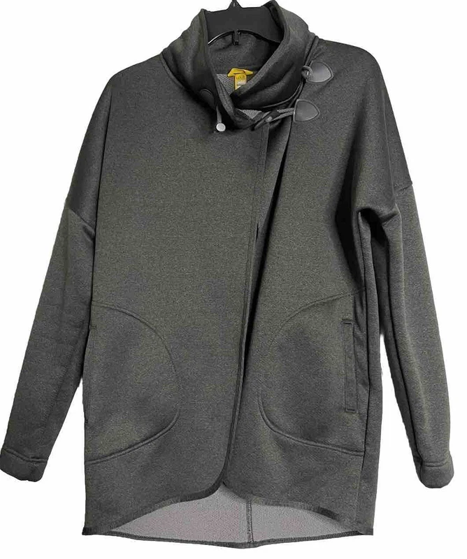lole fleece wrap thumb hole pocket jacket
