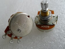 1 pcs Alpha Full Size 24mm B250k Split Shaft 8mm Copper Rotary Potentiometer