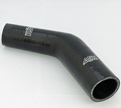 45° Grad, Reduzierbogen, 19mm > 13mm, Reduzierung, Silikonschlauch - SCHWARZ
