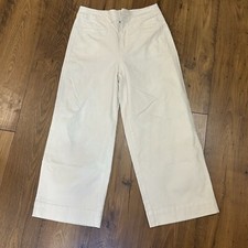 A new day Off White Wide-Leg Pants, 4, thick cotton, wide leg ankle pant. EUC.
