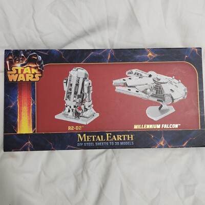 Star Wars Metal Earth 3-D Metal Model Kit R2-D2 & Millennium Falcon Fascinations