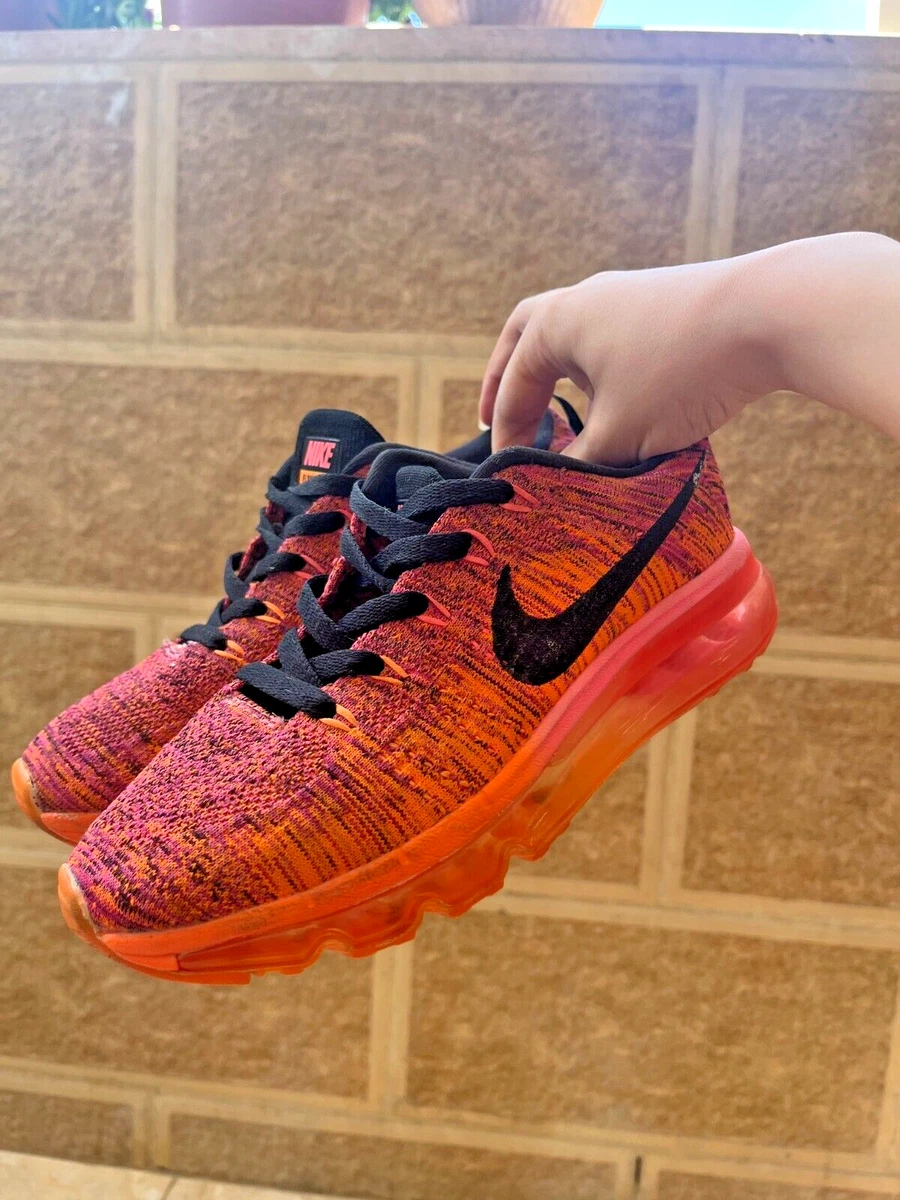 Nike Flyknit Air Max Orange Pink Womens Shoes 620659-800 Size 6.5 | eBay