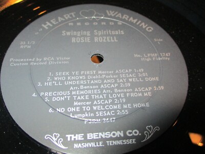 ROSIE ROZELL Swinging Spirituals LP Heart Warming 1747 Christian