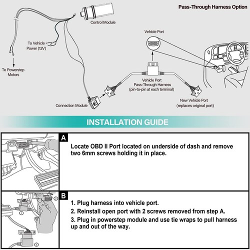 76404-01A Plug-N-Play Pass Through Harness for PowerSteps Running Boards OBDII - Picture 5 of 8