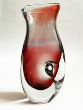 ITALIAN MURANO SOMMERSO SUBMERGED GLASS SCULPTURAL MODERN ABSTRACT GLASS VASE