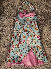 Retro Floral Halter Dress