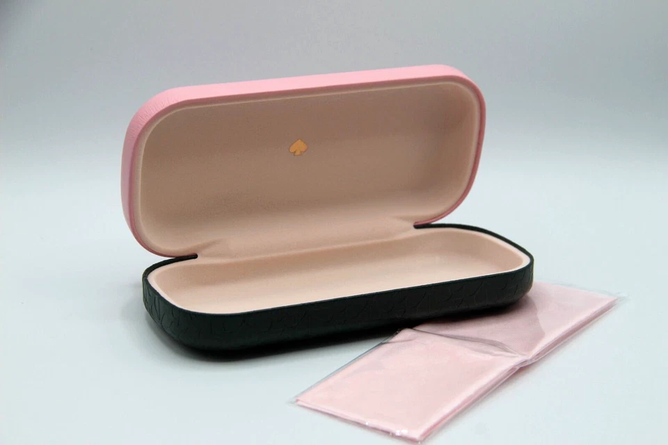 NUEVO ESTUCHE PARA GAFAS KATE SPADE ROSA VERDE PEQUEÑO AUTÉNTICO CON TELA Foto 2 de 3