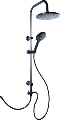 Cornat TECBE3302 ''Noir'' Duschsystem - Black Edition - runder Duschkopf -