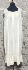 SoieRose 100 White Cotton Sleeveless Victorian Nightgown - SR-1024