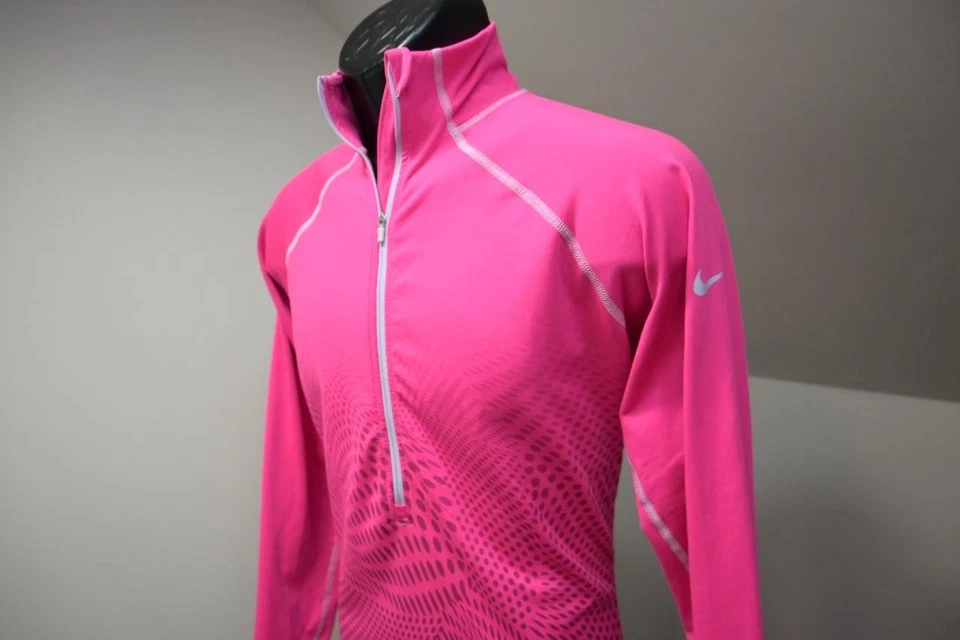 Nike Pro Running 1/4 Cremallera Rendimiento Dri Fit Chaqueta Ajustada Rosa Para Mujer Talla XL Foto 3 de 4