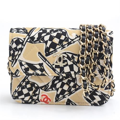 Chanel Mini Matelassé Beige Chain Shoulder Bag Perfect Year-End Gift 096