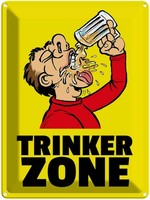 Blechschild 40X30 Cm Alkohol Trinkerzone Bierkrug Witz Humor Lustig Spaß Deko Ge