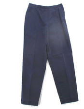 Talbots Petites Pull-On Pants Women's 8 Petite Navy Blue 100  Cotton