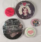 Tom Petty 5 X Vintage 1970s & Early 80s Pin Button Badges Rock N Roll New Wave