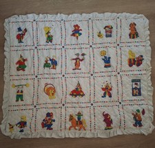 Vintage Kids Baby Quilted Handmade Blanket Circus Blanket