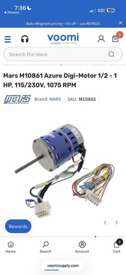 #ad Mars Azure Digi Motor M10861 Induction 1 2 1 HP 115 230V 1075 RPM $100.00