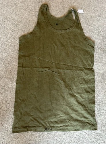 Vtg NOS WW2 US Army OD Military Cotton Tank Top Shirt Undershirt Summer #2