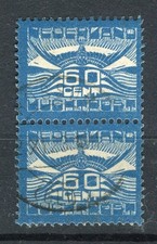 NETHERLANDS; 1921 early Airmail issue fine used 15c. Pair