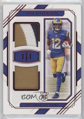 2020 Panini National Treasures Jersey Number Red /12 Van Jefferson RC 02d2
