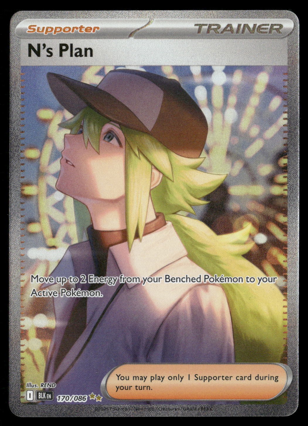 N's Plan 170/086 Holo Special Illustration Rare Black Bolt Pokemon NM/M