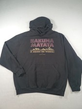 Disney The Lion King Hakuna Matata Pullover Hooded Black Sweatshirt XL
