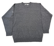 PROQUIP 100 Lambswool Water Repellent Sweater Men's LARGE Gray V-Neck Golf NEW