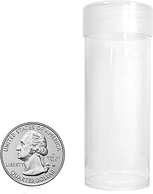 Quarter Coin Storage Tubes - 10 Pack | Archival Quality Plastic Coin Holders, Sc
