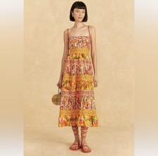 FARM Rio Mixed Fruits Paradise Cotton Midi Sundress Multicolor Size XS NWOT