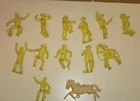 Vintage Marx Western Play Set 12 Cowboys and 1 Horse Figures