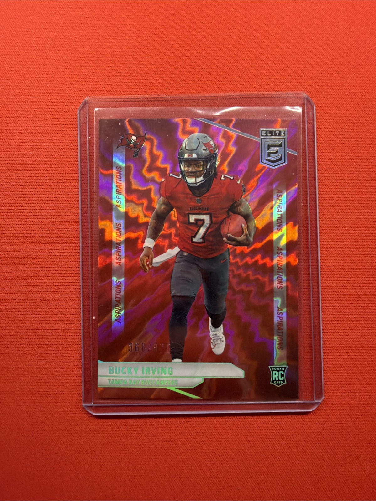 2024 Panini Donruss Elite Bucky Irving RC Aspirations Shimmer #/875 Buccaneers