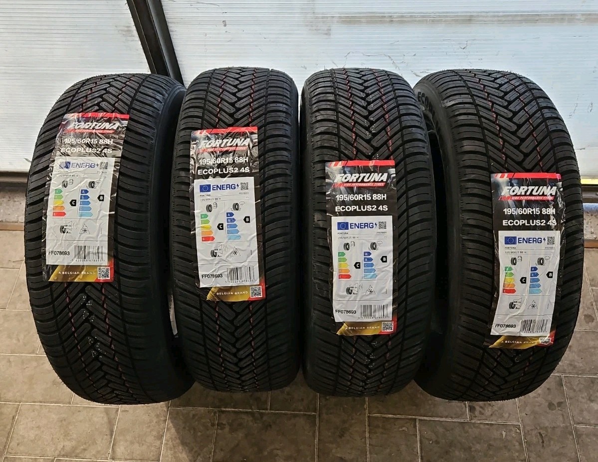 Kit 4 Gomme Nuove Copertoni Auto Fortuna 4 Stagioni 195/60 R15 88H M+S DOT 2026 - Immagine 1