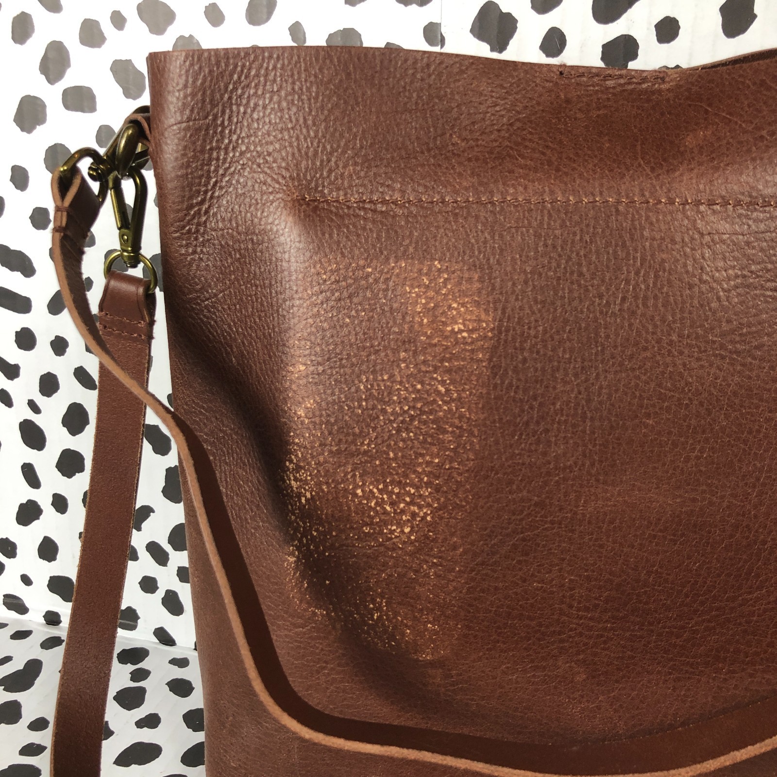 MADEWELL DEF 100% Leather Transport Bucket Bag Soft Mahogany NM952