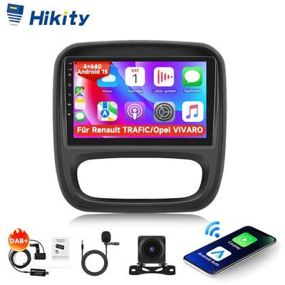 DAB Android15 Carplay Autoradio GPS Navi 4+64 Für Renault Trafic 3 Opel Vivaro B