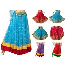 Women India Dancing Ballroom Belly Dance Sports Maxi Skirt Dancewear Dress Up