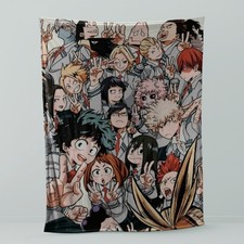My Hero Academia Cast Fleece Blanket-Various Sizes-Class 1A Deku Bakugo Ochaco