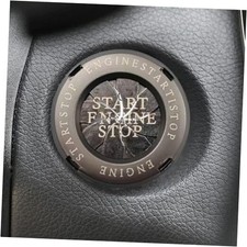 Rotary Push Start Button Cover, Stylish Metal Car Engine Start Stop Titanium