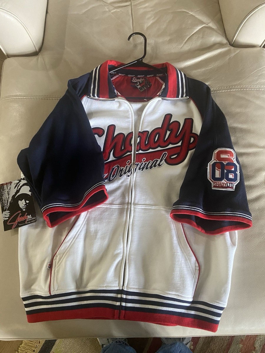 超激レアShady LTD ボンバージャケットhip hopBBOYEMINEM NWT Rare Vintage Shady LTD Full Zip Mens Jacket Short Sleeved