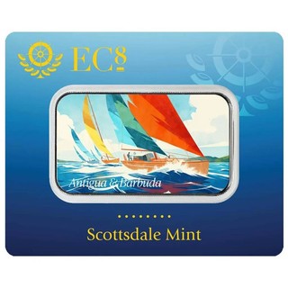 Antigua & Barbuda 2 $ 2025 EC8 Sailing Ships 1 Oz Silber 999 BU in Chipboard