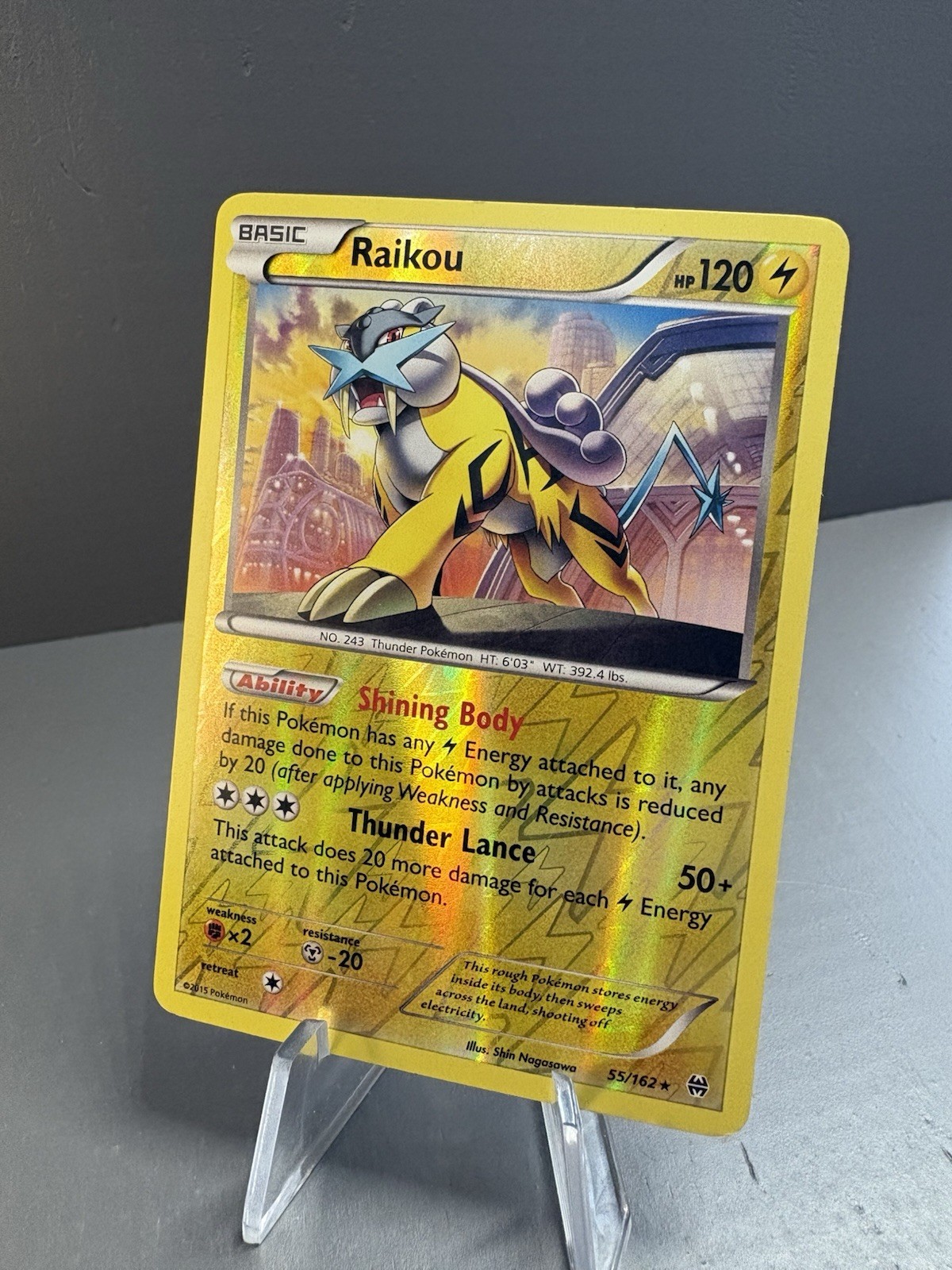 Raikou 55/162 Reverse Holo XY - BREAKthrough Pokemon Card 🔥