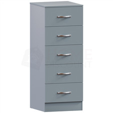 Modern Riano Wooden 5 Drawer Narrow Chest of Drawers Storage Cabinet Furniture